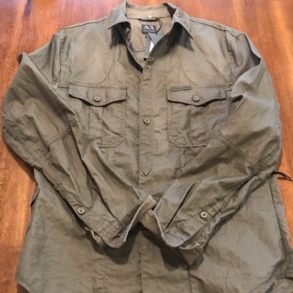 armani exchange linen shirt